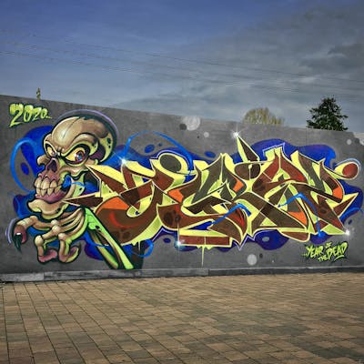 Colorful Stylewriting by Ogryz. This Graffiti is located in Poland and was created in 2020. This Graffiti can be described as Stylewriting, Characters and Wall of Fame.