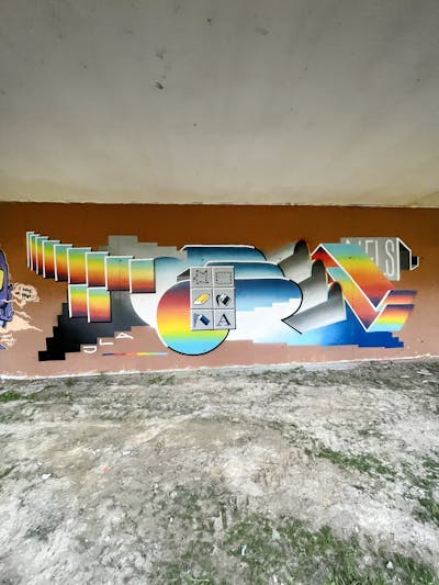 Colorful and Brown Stylewriting by Angeltoren. This Graffiti is located in Murcia, Spain and was created in 2023. This Graffiti can be described as Stylewriting and Futuristic.