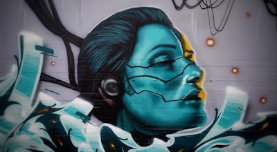 Cyan Characters by CUORE. This Graffiti is located in Ludwigsfelde, Germany and was created in 2022.