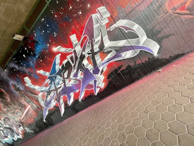 Grey and Colorful and Red Stylewriting by Abik. This Graffiti is located in Ingolstadt, Germany and was created in 2023. This Graffiti can be described as Stylewriting and Characters.