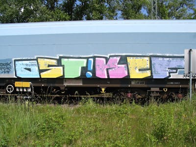 Colorful Stylewriting by urine, mobar and OST. This Graffiti is located in Leipzig, Germany and was created in 2011. This Graffiti can be described as Stylewriting and Trains.