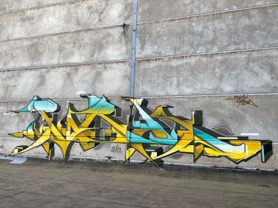 Yellow Stylewriting by Pork. This Graffiti is located in Germany and was created in 2020. This Graffiti can be described as Stylewriting.