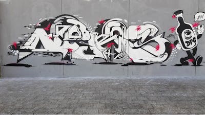 White and Black Stylewriting by Nekos. This Graffiti is located in Italy and was created in 2019. This Graffiti can be described as Stylewriting and Wall of Fame.