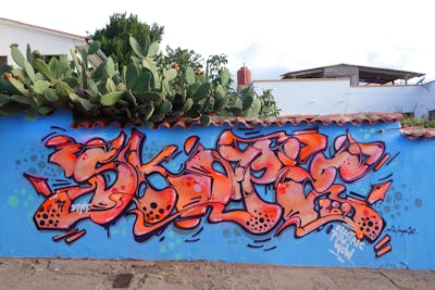 Orange and Light Blue Stylewriting by S.KAPE289 and Skape289. This Graffiti is located in Bolivia and was created in 2017.