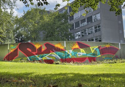 Colorful Stylewriting by Syck. This Graffiti is located in Paderborn, Germany and was created in 2021.