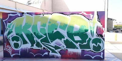 Colorful and White Stylewriting by KNEB. This Graffiti is located in Cyprus and was created in 2021.