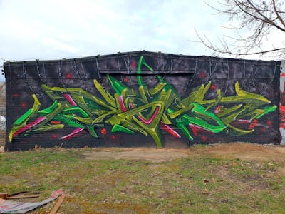 Green and Grey and Coralle Stylewriting by angst. This Graffiti is located in Germany and was created in 2023. This Graffiti can be described as Stylewriting and 3D.