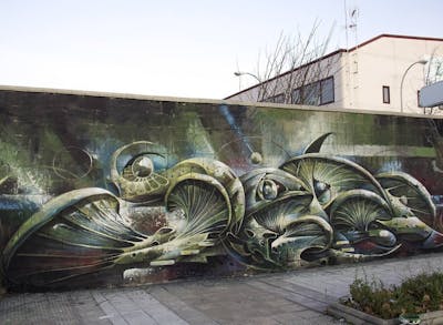 Colorful Stylewriting by sea. This Graffiti is located in madrid, Spain and was created in 2020. This Graffiti can be described as Stylewriting, Special and Futuristic.