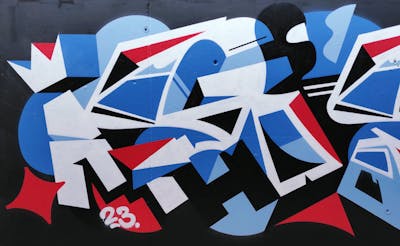 White and Red and Light Blue Stylewriting by Gospel. This Graffiti is located in Athens, Greece and was created in 2023.