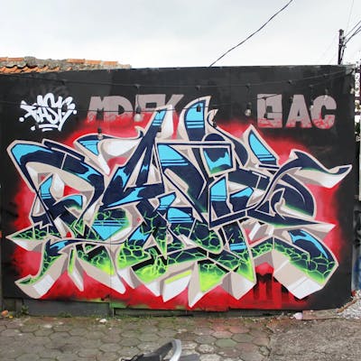 Colorful Stylewriting by fasthirteen. This Graffiti is located in Jakarta, Indonesia and was created in 2022. This Graffiti can be described as Stylewriting and Wall of Fame.