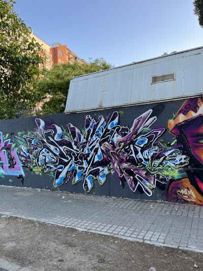 Colorful and Light Blue and Black Stylewriting by Sowet. This Graffiti is located in Sevilla, Italy and was created in 2023.