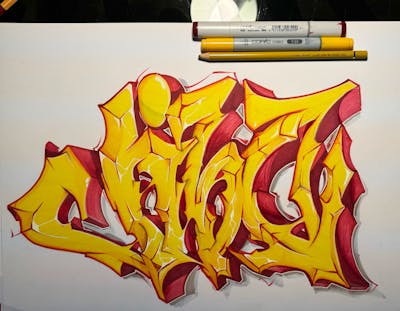 Yellow and Red Blackbook by Jibo and MDS. This Graffiti is located in Germany and was created in 2024. This Graffiti can be described as Blackbook.