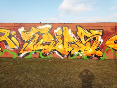Orange Stylewriting by Trias. This Graffiti is located in Germany and was created in 2020. This Graffiti can be described as Stylewriting and Wall of Fame.