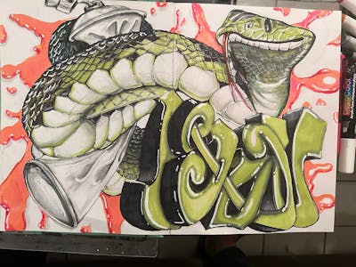 Light Green and Orange Blackbook by XQIZIT and TOXIN. This Graffiti is located in Jamaica Queens, United States and was created in 2022. This Graffiti can be described as Blackbook.