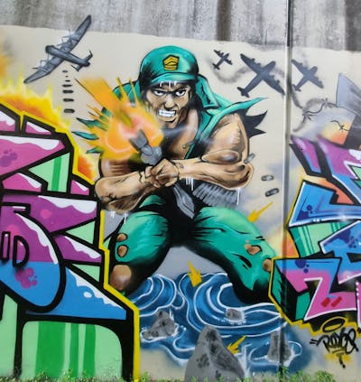 Colorful Characters by ESSEX, TNC and MOC. This Graffiti is located in Australia and was created in 2024.