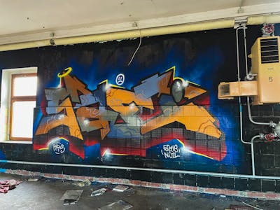 Colorful Stylewriting by Safi. This Graffiti is located in Döbeln, Germany and was created in 2023. This Graffiti can be described as Stylewriting and Abandoned.