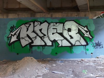 Chrome and Colorful Stylewriting by KNEB. This Graffiti is located in Cyprus and was created in 2021. This Graffiti can be described as Stylewriting and Wall of Fame.