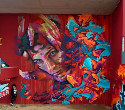 Colorful Characters by Conse and Nels. This Graffiti is located in Rubí, Barcelona, Spain and was created in 2021. This Graffiti can be described as Characters and Stylewriting.