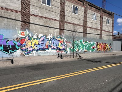 Colorful Stylewriting by Gano and VGL. This Graffiti is located in Staten Island NY, United States and was created in 2024. This Graffiti can be described as Stylewriting and Wall of Fame.