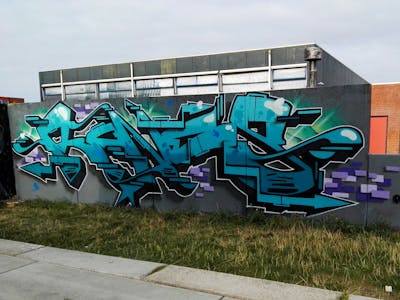 Cyan and Violet Stylewriting by Rones. This Graffiti is located in Poland and was created in 2022.