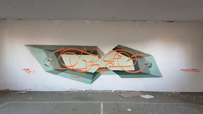 Grey and Orange Stylewriting by urine and OST. This Graffiti is located in Köthen, Germany and was created in 2018. This Graffiti can be described as Stylewriting, Characters, Abandoned and Futuristic.