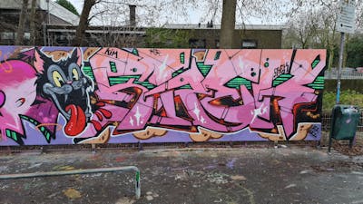 Coralle Characters by Srek. This Graffiti is located in The Hague, Netherlands and was created in 2022. This Graffiti can be described as Characters and Stylewriting.