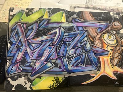 Blue and Violet and Colorful Blackbook by XQIZIT. This Graffiti is located in Jamaica Queens, United States and was created in 2024. This Graffiti can be described as Blackbook.