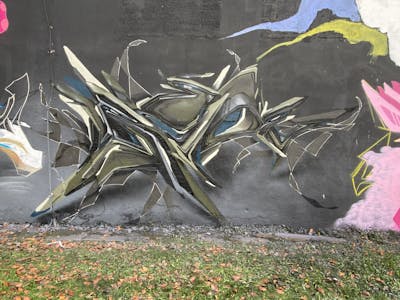 Grey Stylewriting by Real143 and 143Crew. This Graffiti is located in Karlovy Vary, Czech Republic and was created in 2022. This Graffiti can be described as Stylewriting and 3D.