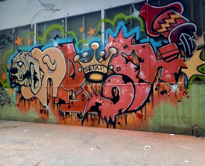Colorful Abandoned by Onrush73. This Graffiti is located in Denbosch, Netherlands and was created in 2023. This Graffiti can be described as Abandoned, Stylewriting and Characters.