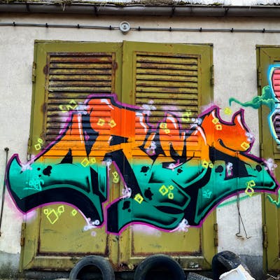 Orange and Cyan Stylewriting by ORES24. This Graffiti is located in Harz, Germany and was created in 2021. This Graffiti can be described as Stylewriting and Abandoned.