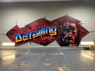 Red and Colorful Stylewriting by Merlin. This Graffiti is located in Katerini, Greece and was created in 2022. This Graffiti can be described as Stylewriting, Characters, Commission and Streetart.