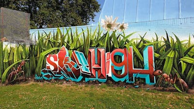 Colorful Stylewriting by Sky High. This Graffiti is located in United Kingdom and was created in 2020. This Graffiti can be described as Stylewriting and 3D.