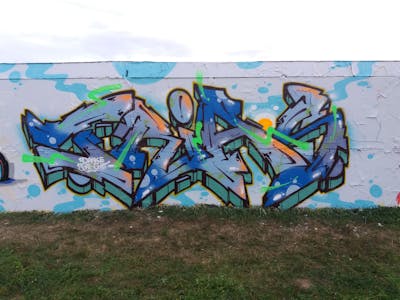 Light Blue and Colorful Stylewriting by Trias. This Graffiti is located in Germany and was created in 2022.