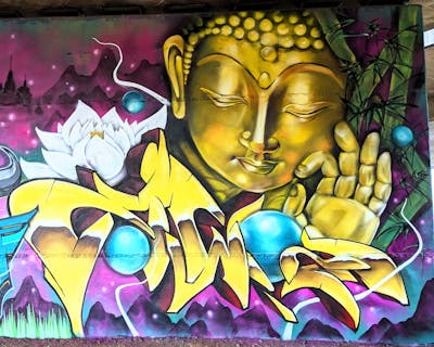 Yellow and Violet and Colorful Stylewriting by SQWR. This Graffiti is located in United Kingdom and was created in 2024. This Graffiti can be described as Stylewriting, Characters and Streetart.