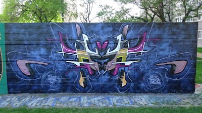Colorful Wall of Fame by Fuzio. This Graffiti is located in Szolnok, Hungary and was created in 2023.