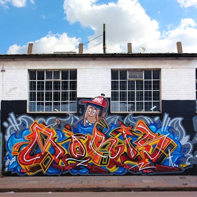 Colorful Stylewriting by Mr. Moris aka Mars. This Graffiti is located in Johannesburg, South Africa and was created in 2021. This Graffiti can be described as Stylewriting and Characters.