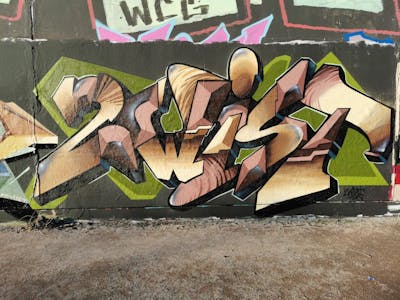 Brown and Beige Stylewriting by seka and zwist. This Graffiti is located in Erfurt, Germany and was created in 2022. This Graffiti can be described as Stylewriting and Wall of Fame.