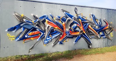 Blue and Orange Stylewriting by angst. This Graffiti is located in Germany and was created in 2022. This Graffiti can be described as Stylewriting, 3D and Wall of Fame.