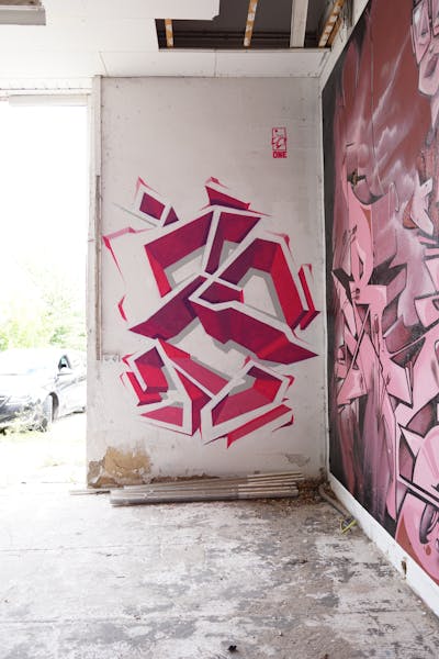 Red Stylewriting by Kan. This Graffiti is located in Weimar, Germany and was created in 2022. This Graffiti can be described as Stylewriting, Futuristic and Abandoned.