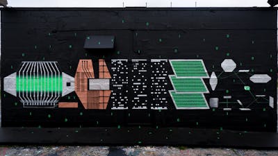 Colorful and Black and Chrome Stylewriting by Qumes. This Graffiti is located in United States and was created in 2023. This Graffiti can be described as Stylewriting, Wall of Fame and Futuristic.