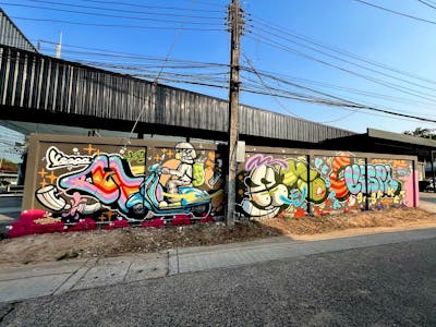 Colorful Stylewriting by Hootive. This Graffiti is located in Thailand and was created in 2024. This Graffiti can be described as Stylewriting and Characters.