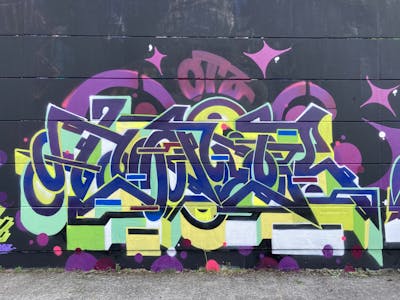 Colorful and Light Green Stylewriting by Toner2 and OTZ Crew. This Graffiti is located in Brussels, Belgium and was created in 2023.