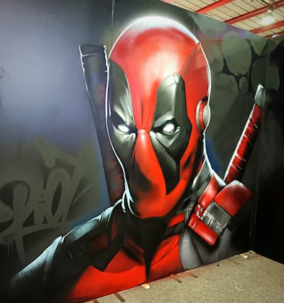 Red and Grey and Black Characters by Riot and Top2. This Graffiti is located in Johannesburg, South Africa and was created in 2023. This Graffiti can be described as Characters and Streetart.