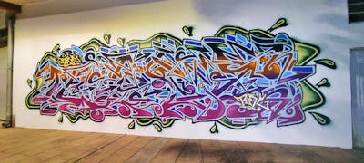 Colorful Stylewriting by WISE. This Graffiti is located in madrid, Spain and was created in 2021.