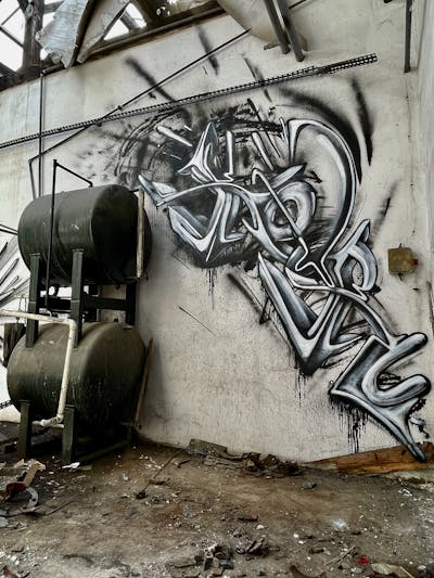 Black and White Stylewriting by Ketru. This Graffiti is located in France and was created in 2023. This Graffiti can be described as Stylewriting and Abandoned.
