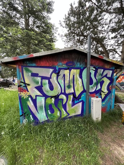 Colorful Stylewriting by Fumok. This Graffiti is located in Leisnig, Germany and was created in 2022.