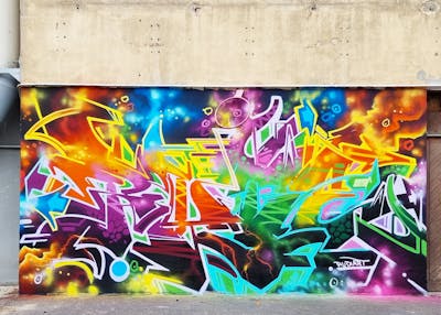 Colorful Stylewriting by Rudiart. This Graffiti is located in Alicante, Spain and was created in 2022.