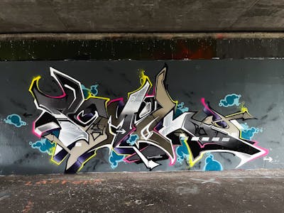 Colorful Stylewriting by omseg. This Graffiti is located in Freiburg, Germany and was created in 2023. This Graffiti can be described as Stylewriting and Wall of Fame.