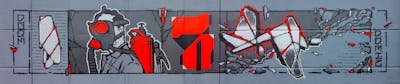 Grey and Red Stylewriting by Darm and DRMLZ. This Graffiti is located in Dessau, Germany and was created in 2021. This Graffiti can be described as Stylewriting and Characters.