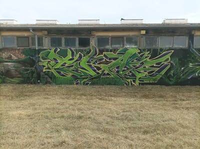 Green and Light Green Stylewriting by Skaf. This Graffiti is located in Leipzig, Germany and was created in 2022. This Graffiti can be described as Stylewriting, Abandoned and Characters.